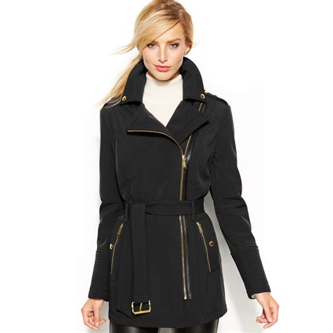 michael kors mantel black|michael kors black coat.